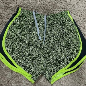 Nike Women's Neon Green Patterned Athletic Shorts G-7